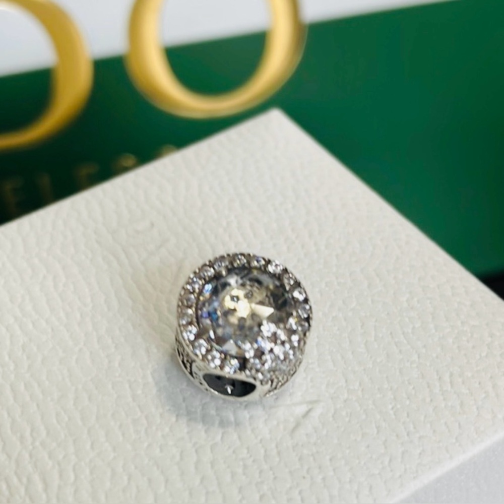 Pandora Iced CZ Bezel Charm RETIRED